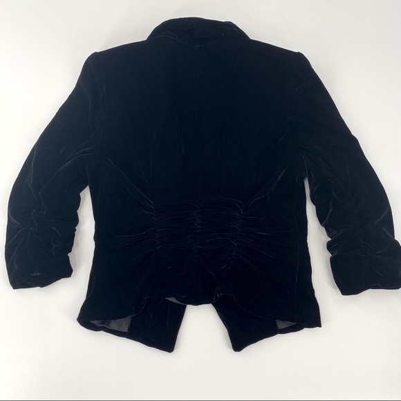 3/$30 XOXO Black Crushed Velvet One Button Blazer Sz L - Picture 9 of 9